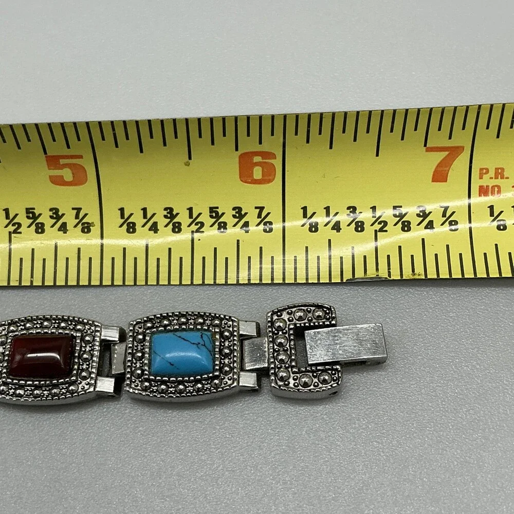 Geneva Southwest Womens Watch 19mm Marcasite Faux Stone New Battery 6.25
